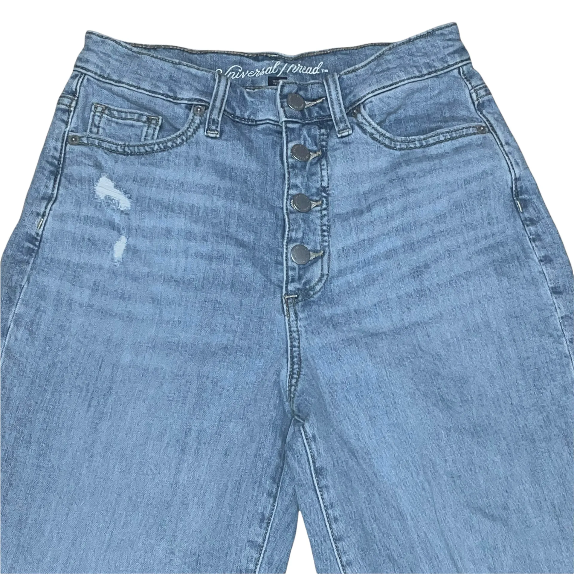 Universal Threads Vintage Straight Button fly Distressed Cropped Jeans - Image 6