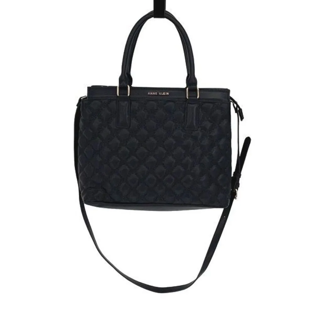 Ann Klein Womens Quilted Double Handles Satchel Bag Black‎ One Size NWOT - Image 6