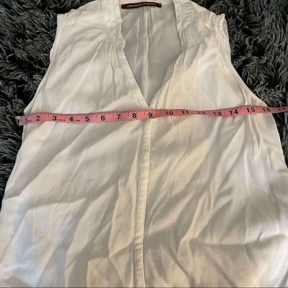 Comptoir Des Cotonniers V Neck White Blouse White Size XS - Image 5