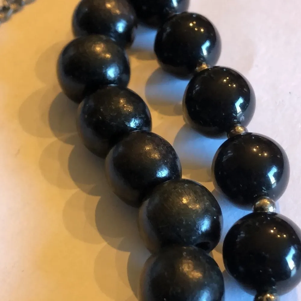 Black & White Zebra Stripes Beaded Double Strand Boho Necklace - Image 6