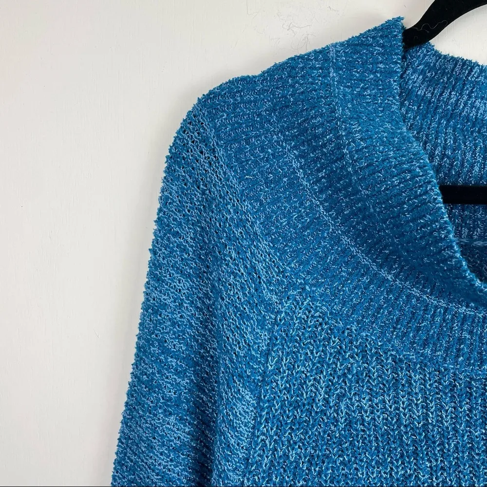 Free People Edessa Blue Balloon Sleeve Sweater Slouchy Sz XS Boho - Image 10