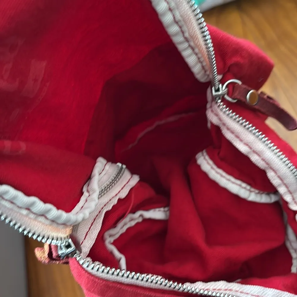 Brandy Melville Red John Galt Fabric Mini Backpack - Image 6