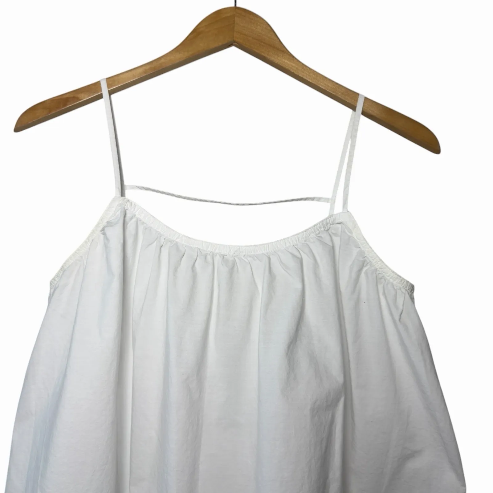 H&M Women's White Eyelet Cotton Tank Top Small Eyelet Lace Cami Romantic Boho - Image 13