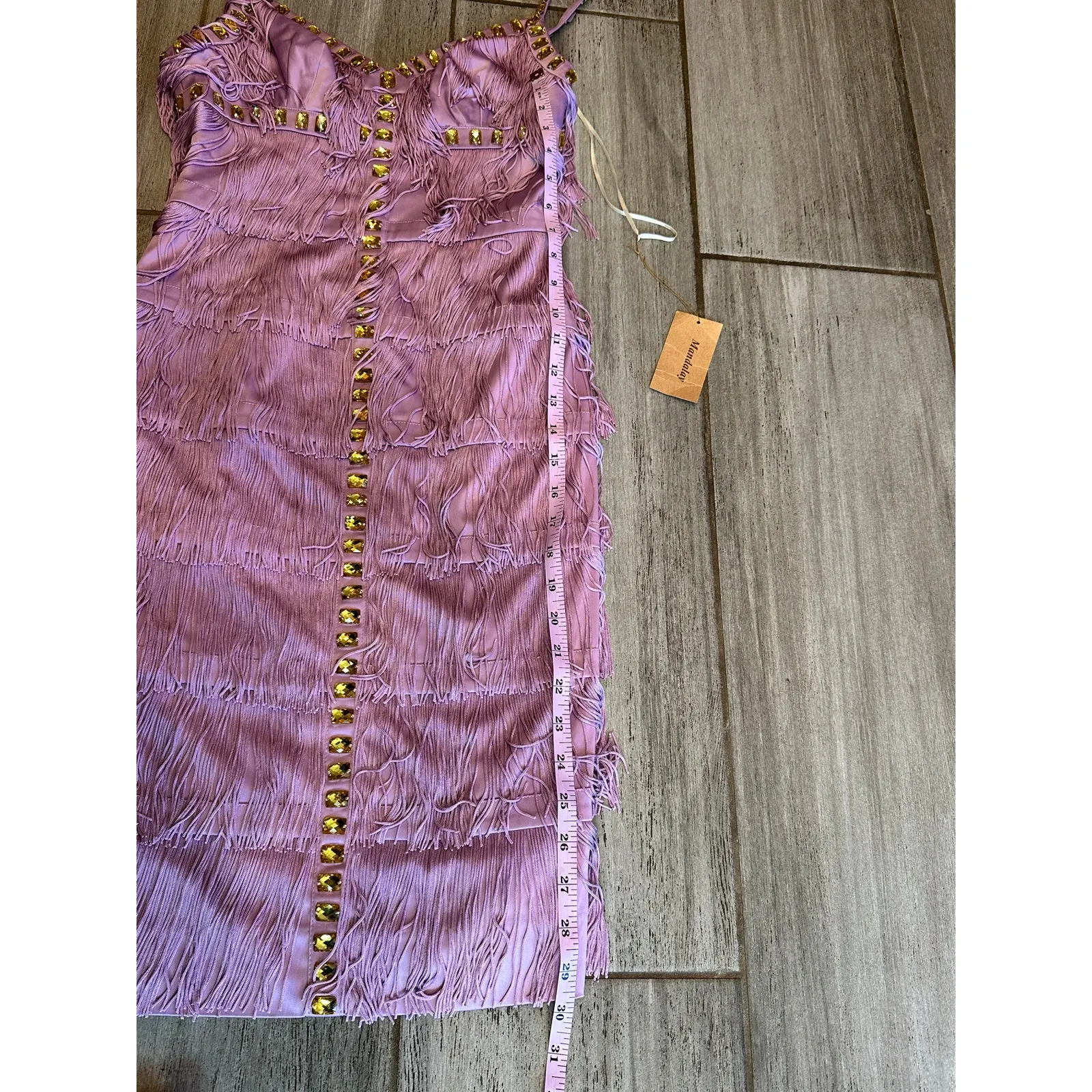 Mandalay Purple Fringe Womens Mini Dress size 4 - Image 9