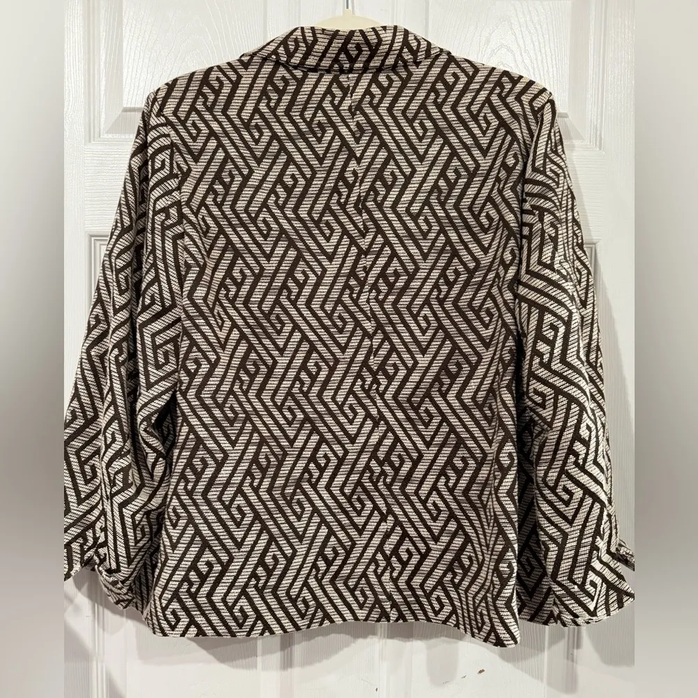 🎄Chicos Minimalist Geometric Brown Career Office Blazer - Image 6