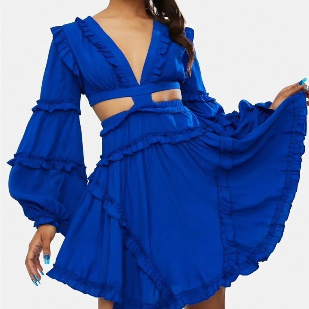 ✨ Ballroom Heart Ruffle Mini Dress✨ Blue Size L - Image 6