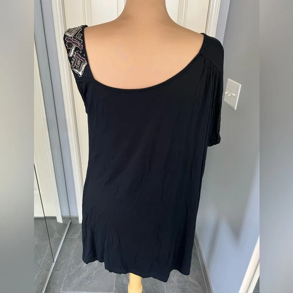 Lot of 2 Plus Size Y2K Beaded Tops Black‎ & Blue Dressy Cruise Date Night - Image 5