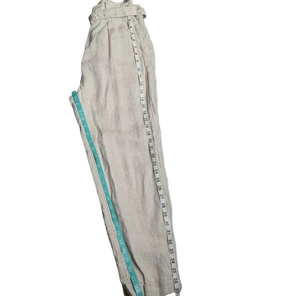 & Other stories belted high waist linen pants US 4 - Image 6