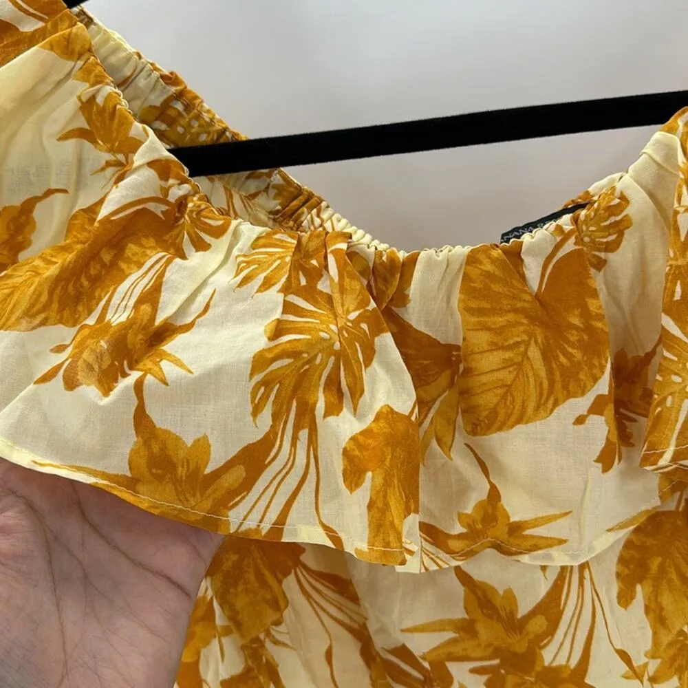 Banana Republic golden rays cropped off shoulder peasant top summer size XS - Image 3