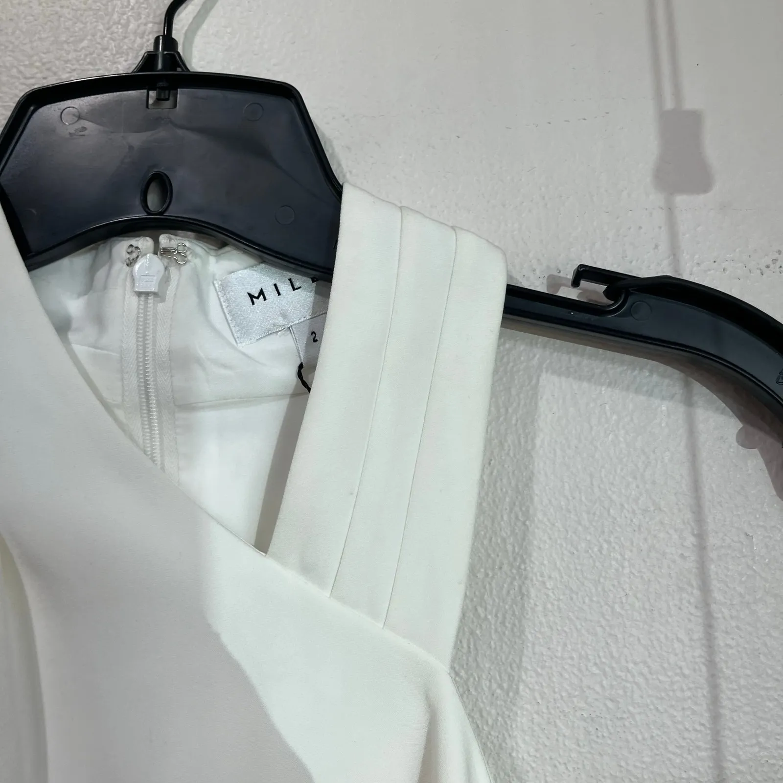 Milly Ellia Cady White Halter Asymmetrical Mini Dress NWT Bridal Cocktail Sz 2 - Image 9