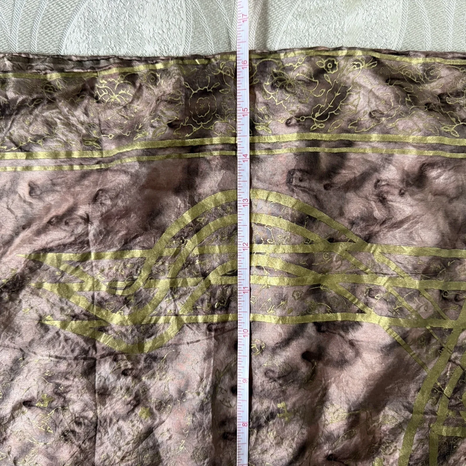 Turkish Silk Pashmina Scarf Wrap Brown Gold Shawl Elegant Soft Lightweight Gift - Image 3