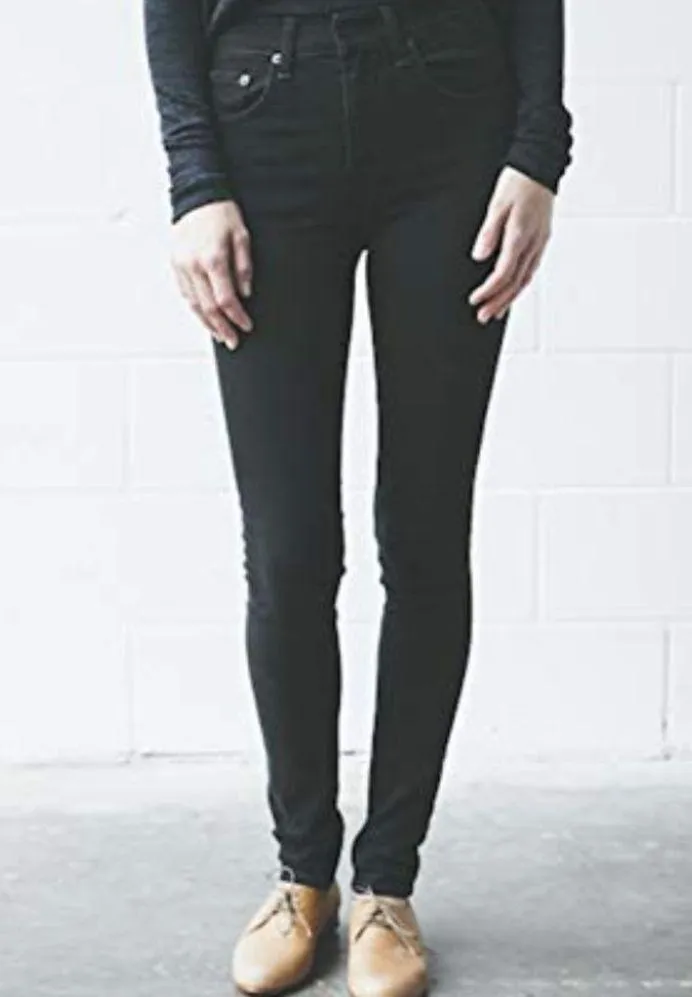 Rag & Bone Black Bruin 10 Inch High Rise Jeans - Image 4