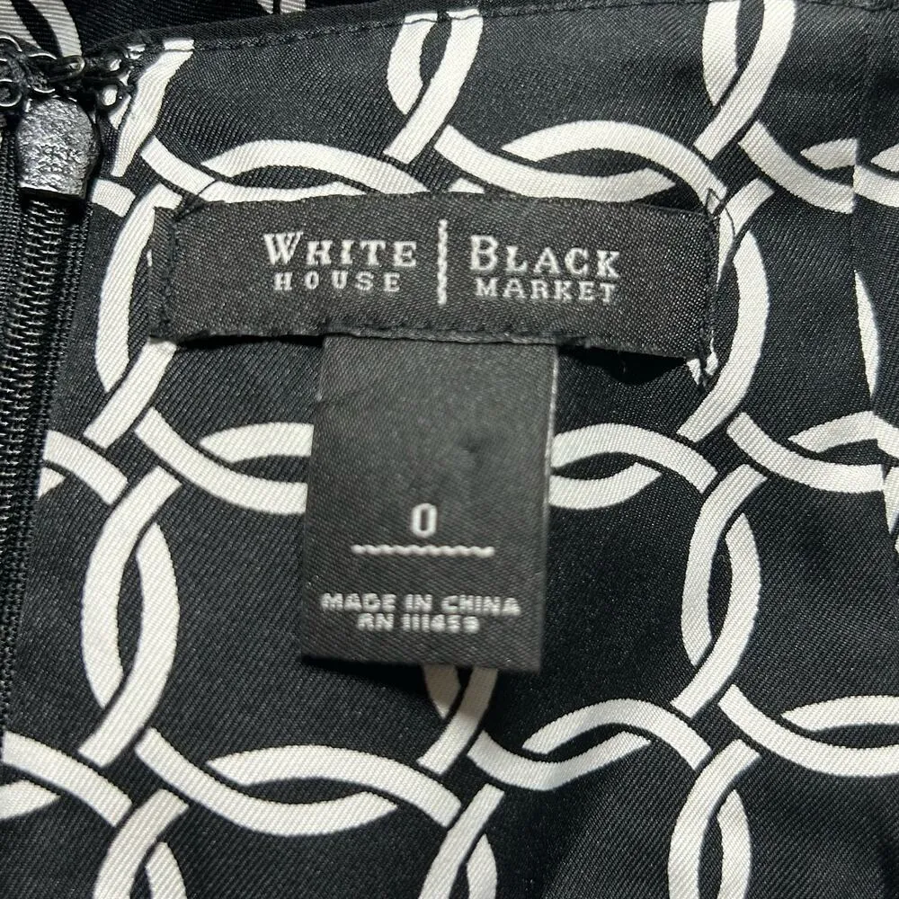 White House Black Market Tiered Riffle Geometric Lined A-Line Skirt Size 0 - Image 8