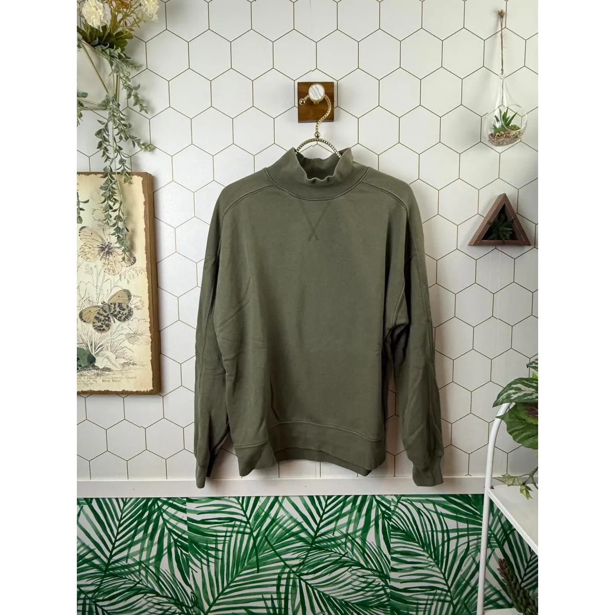 Evereve Olive Green Oversized Cowl Neck Sweater - Size - XS - Image 2