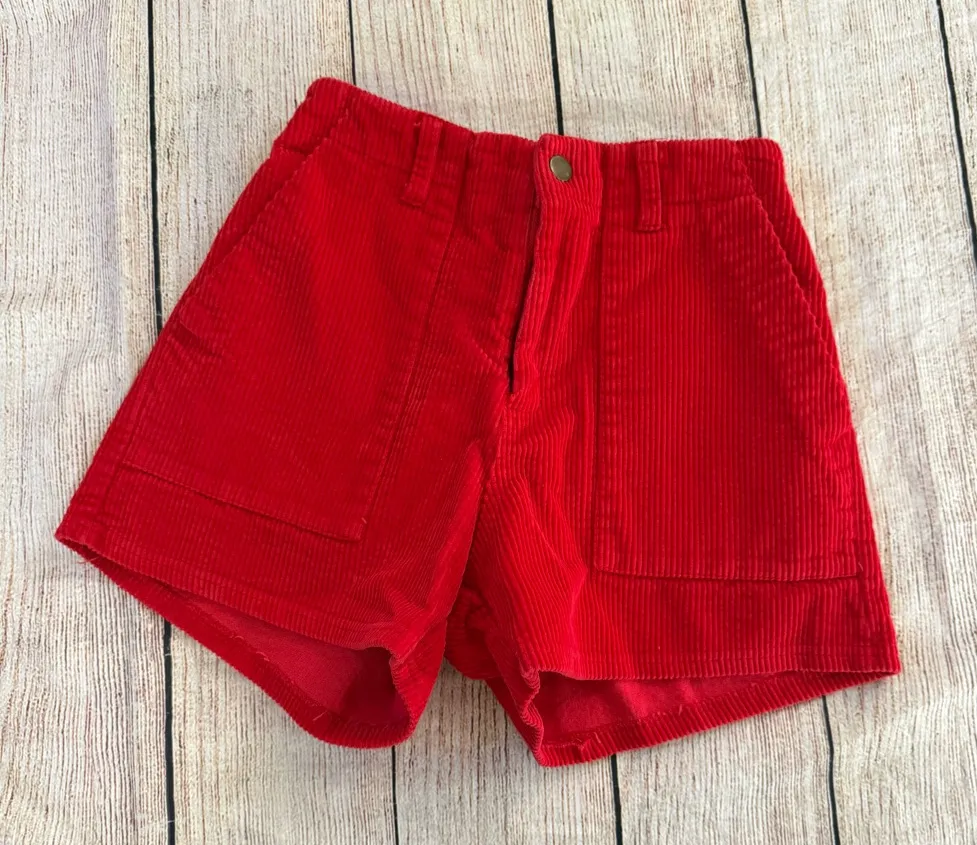 Fifty 7 by Jacks Surfboards Red High Waist Corduroy Beach Shorts Size Small - Image 1