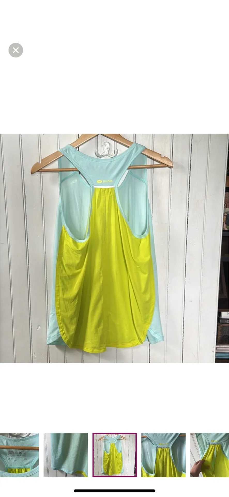 Sugoi Racerback Tank Top Aqua Size L Blue Size L - Image 5