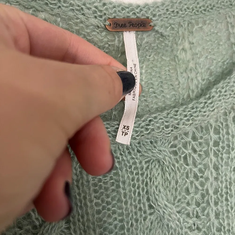 Free People / Angel Soft Pullover Sweater Mint Fresh Combo Alpaca Wool Blend XS - Image 10