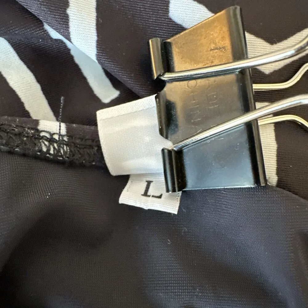 Madewell x Giejo Scoop Neck One Piece Swimsuit Size Large Black White Low Back - Image 7