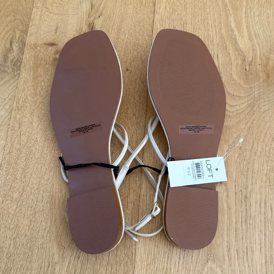 LOFT Skinny Strap Sandals Size 9.5 Beige - Image 3