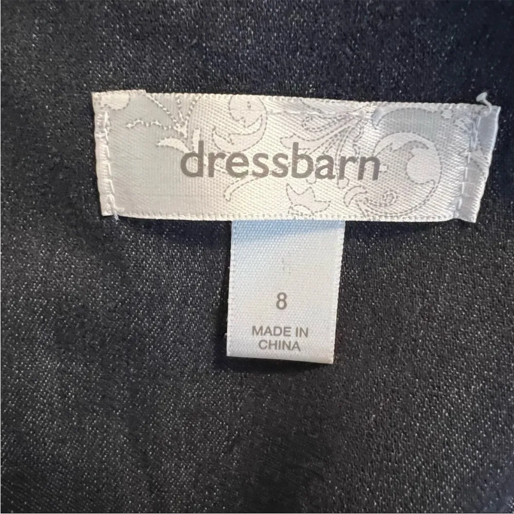 Dressbarn Dress Denim Mini Sheath Black Embellished Cap Sleeve 8 - Image 15
