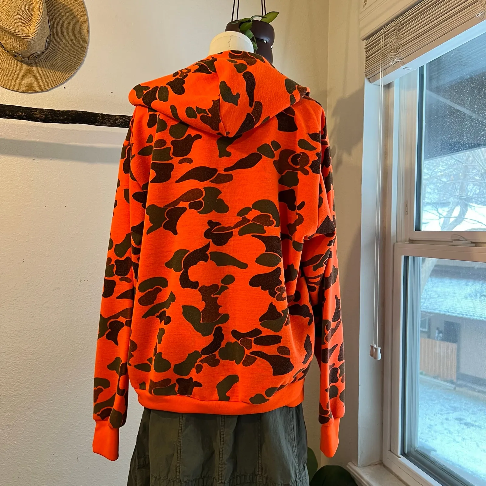 Sno King USA Made Blazer Camo Zip Up Hooded Sweatshirt Jacket Size XL Unisex Orange - Image 6