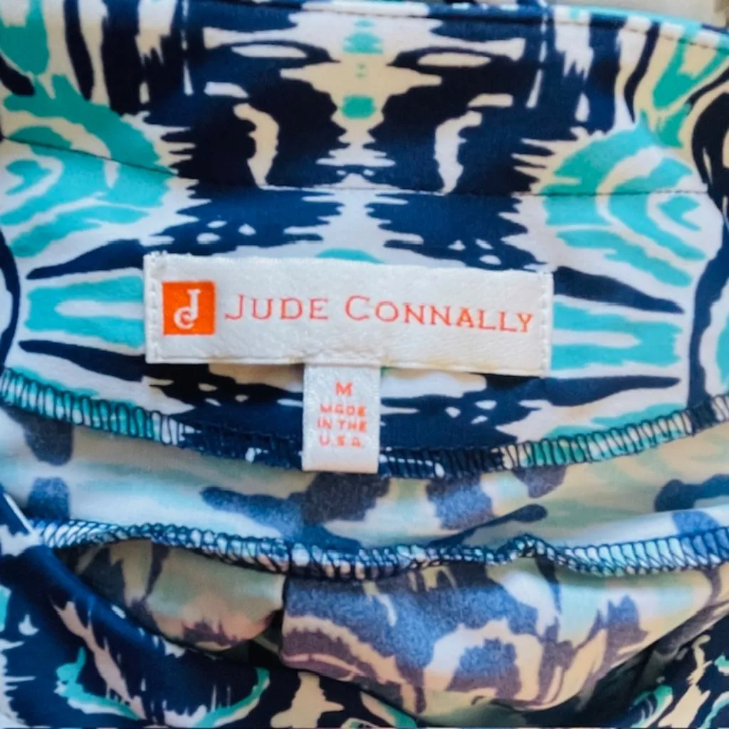 Jude Connally Ella Short Sleeve Easy Care Poolside Shift Dress Medium Blue - Image 5