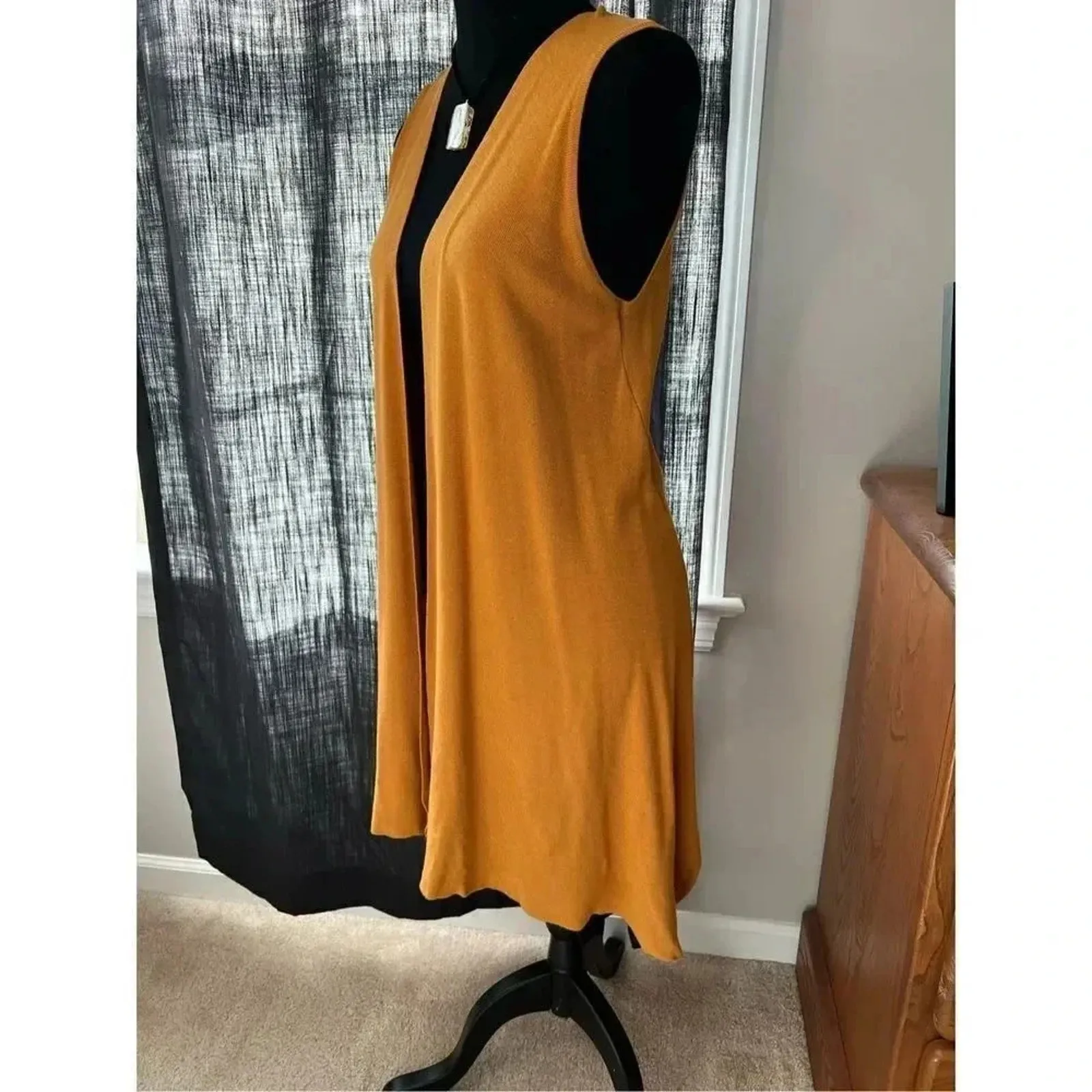 RLZ honey yellow sleeveless maxi midi lightweight cardigan Size Small Yellow - Image 2