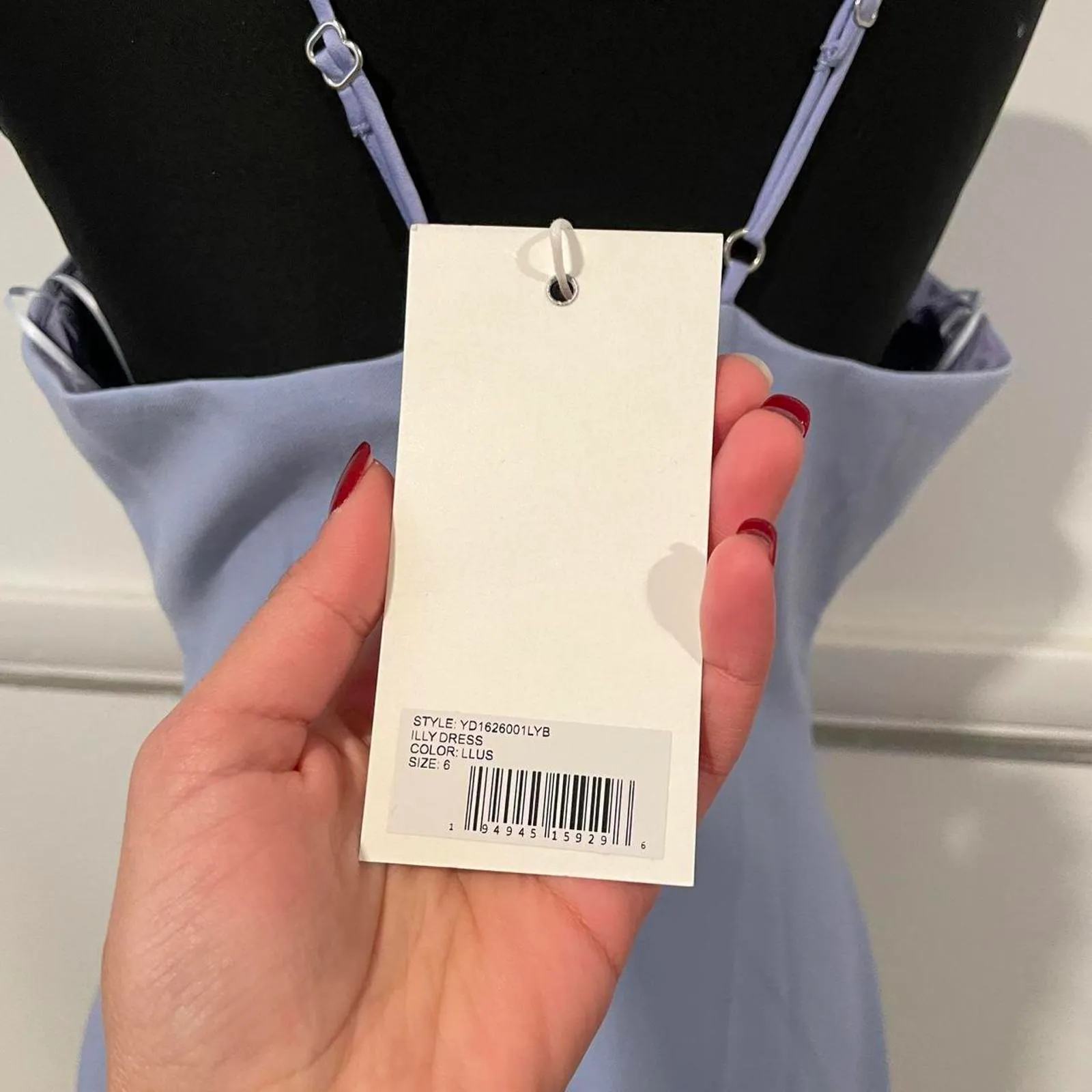 Baby blue midi dress with a split up the front. brand is likely, size 6 - Image 6