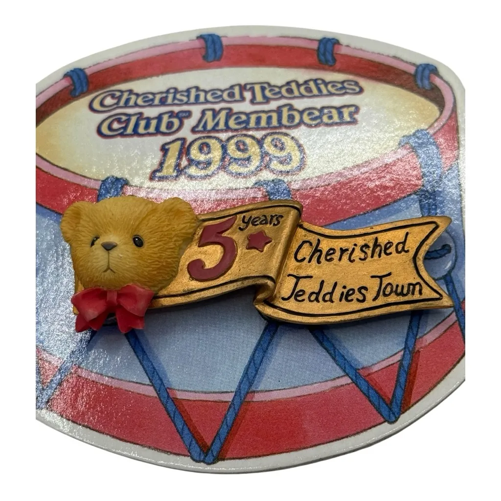 1999 Enesco Cherished Teddies Club Membear Pin – 5 Years Cherished Teddies Town - Image 2