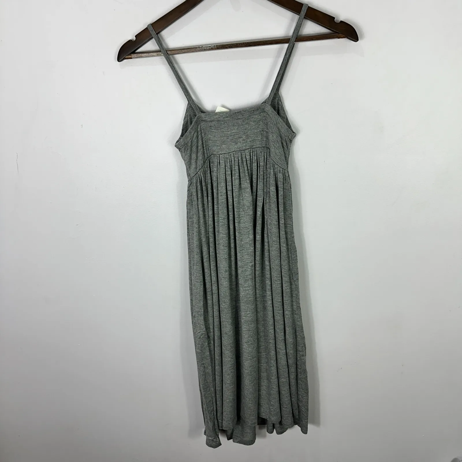 CO-OP‎ Barneys Babydoll Dress Womens XS Gray Ruched Minimalist Y2K Indie Chic - Image 7