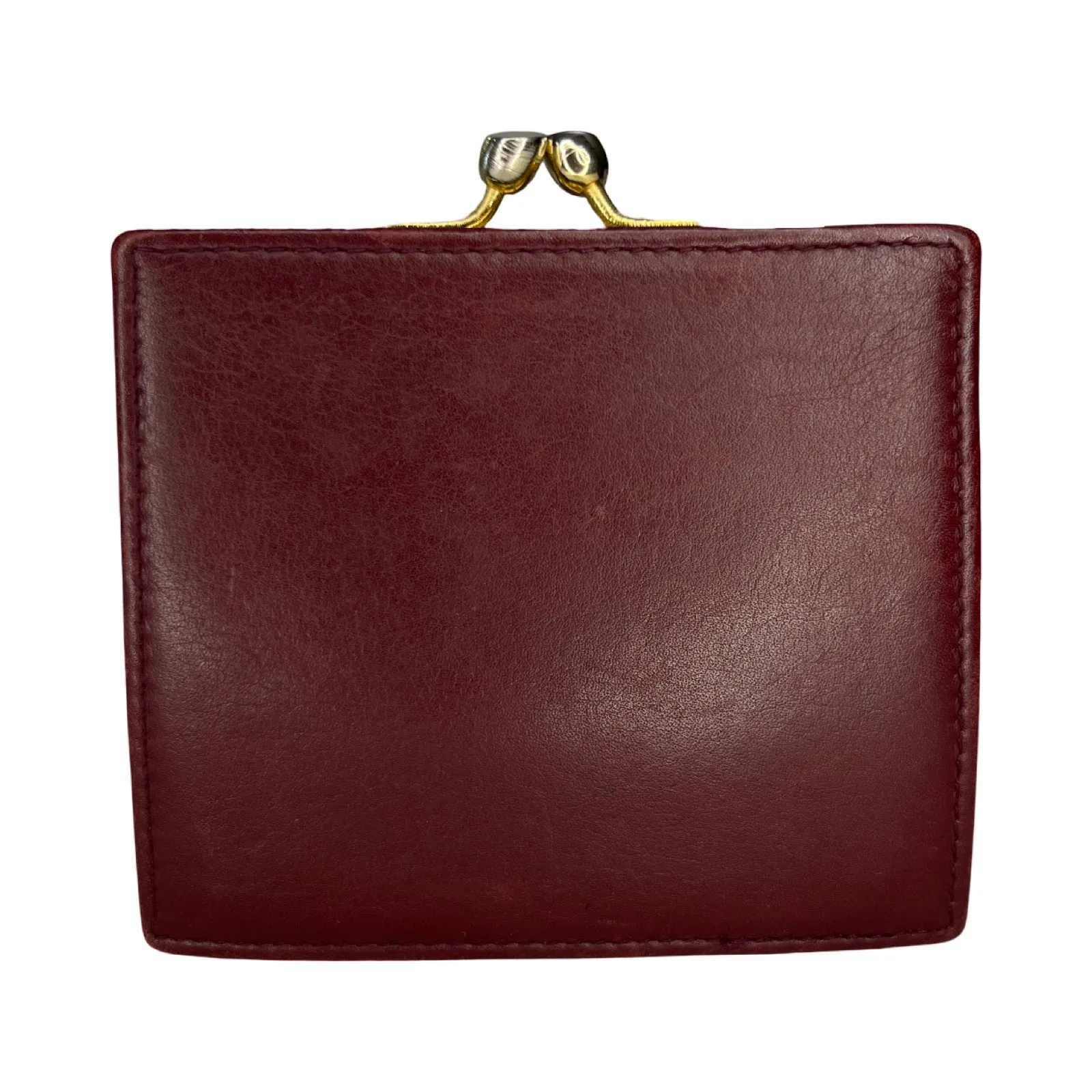 Balenciaga Burgundy Leather Coin Wallet Kiss Lock Made in Italy Luxury VGUC - Image 3