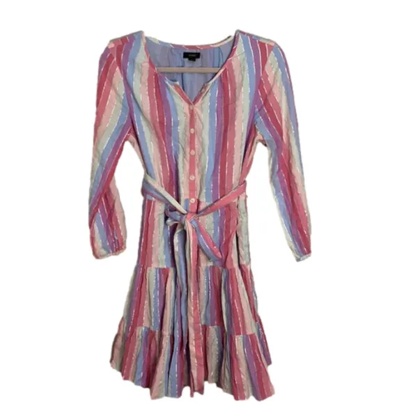J. Crew Dresses J. Crew Belted Button Up Dress Pastel Stripe - Image 7
