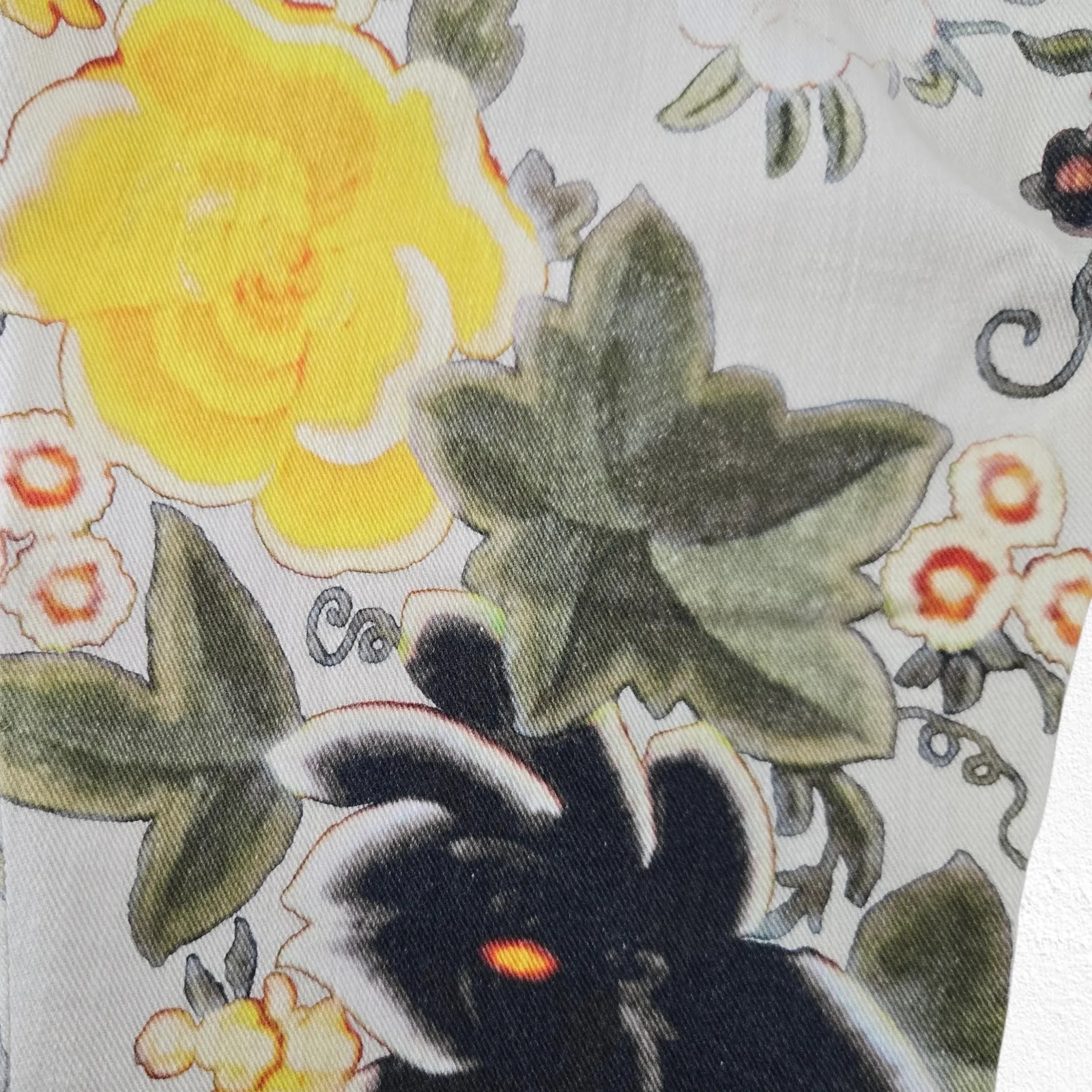 Etro Italy Floral Print Straight Leg Pants Multicolor Botanical Jeans Size 32 White - Image 8