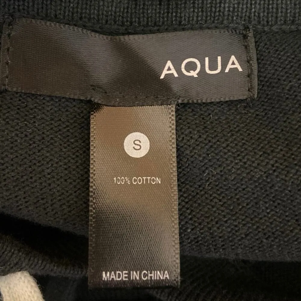 Aqua Black White Tie Dye Hooded Hoodie Pullover Sweatshirt Sweater Top Sz S - Image 4