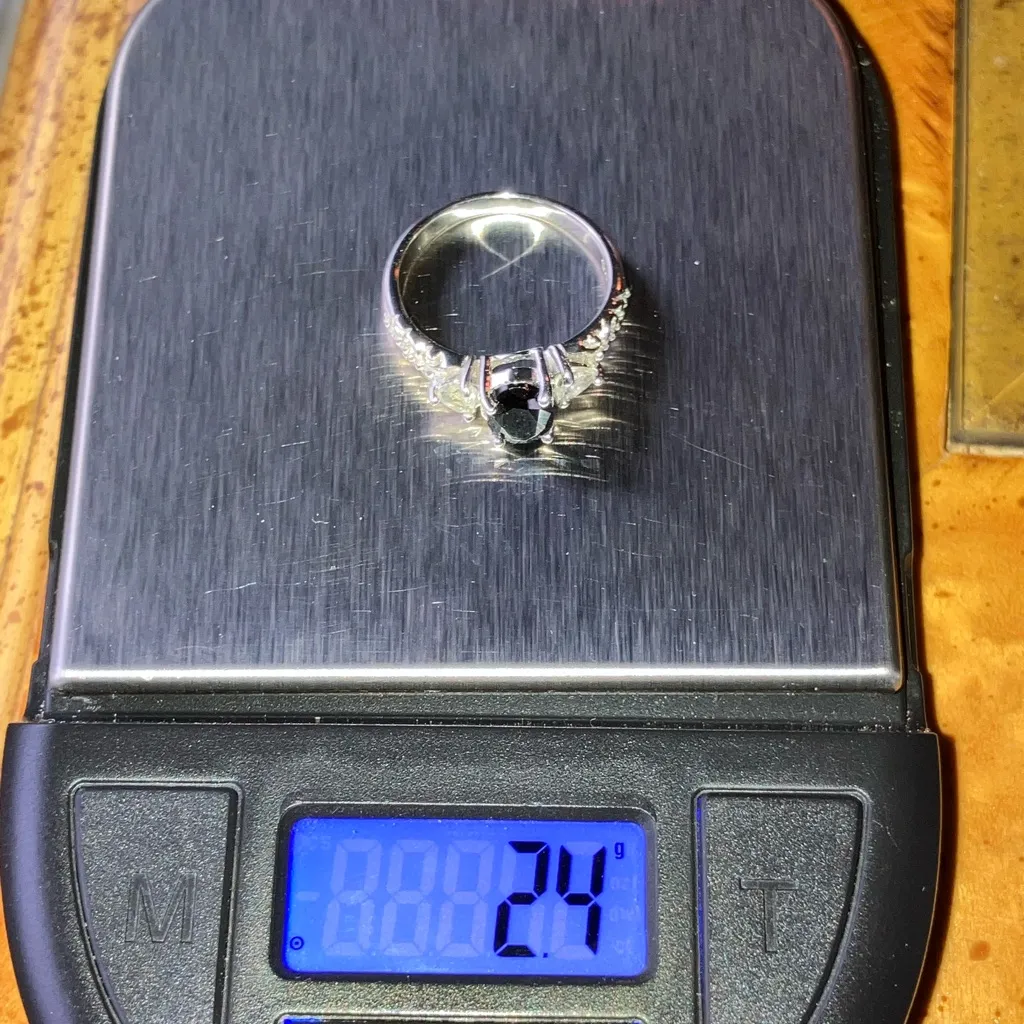 Natural Black Spinel Topaz Sterling Silver Ring Size 5 - Image 10