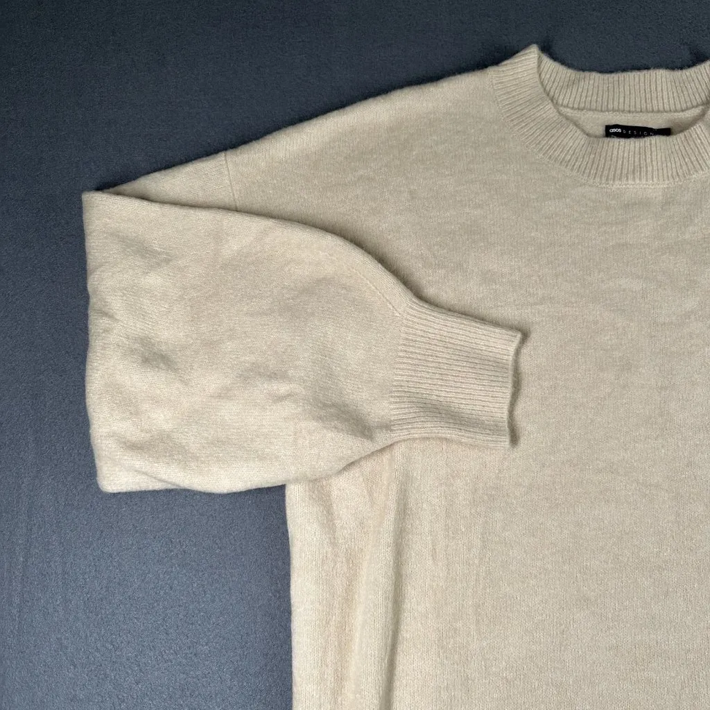 ASOS Design Sweater Womens Medium Pullover Crewneck Soft Knit Wool Blend - Image 3