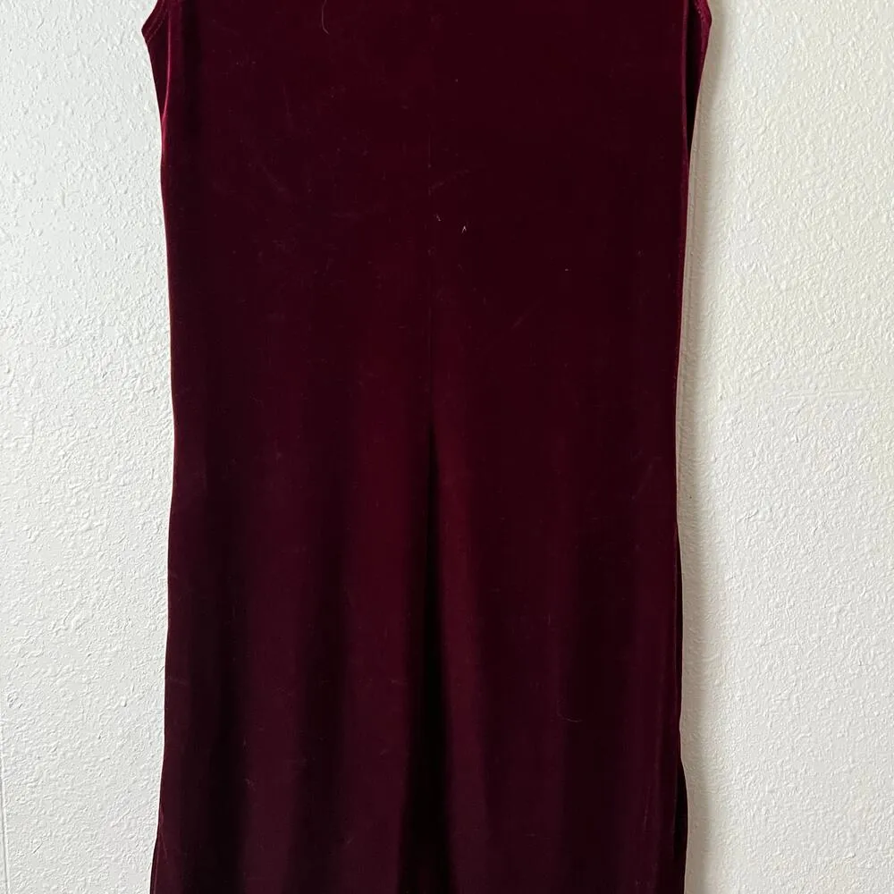 Vintage Stephanie Parks Womens Dress Medium Velvet Y2K 90s Dark Fairy Grunge Red - Image 8