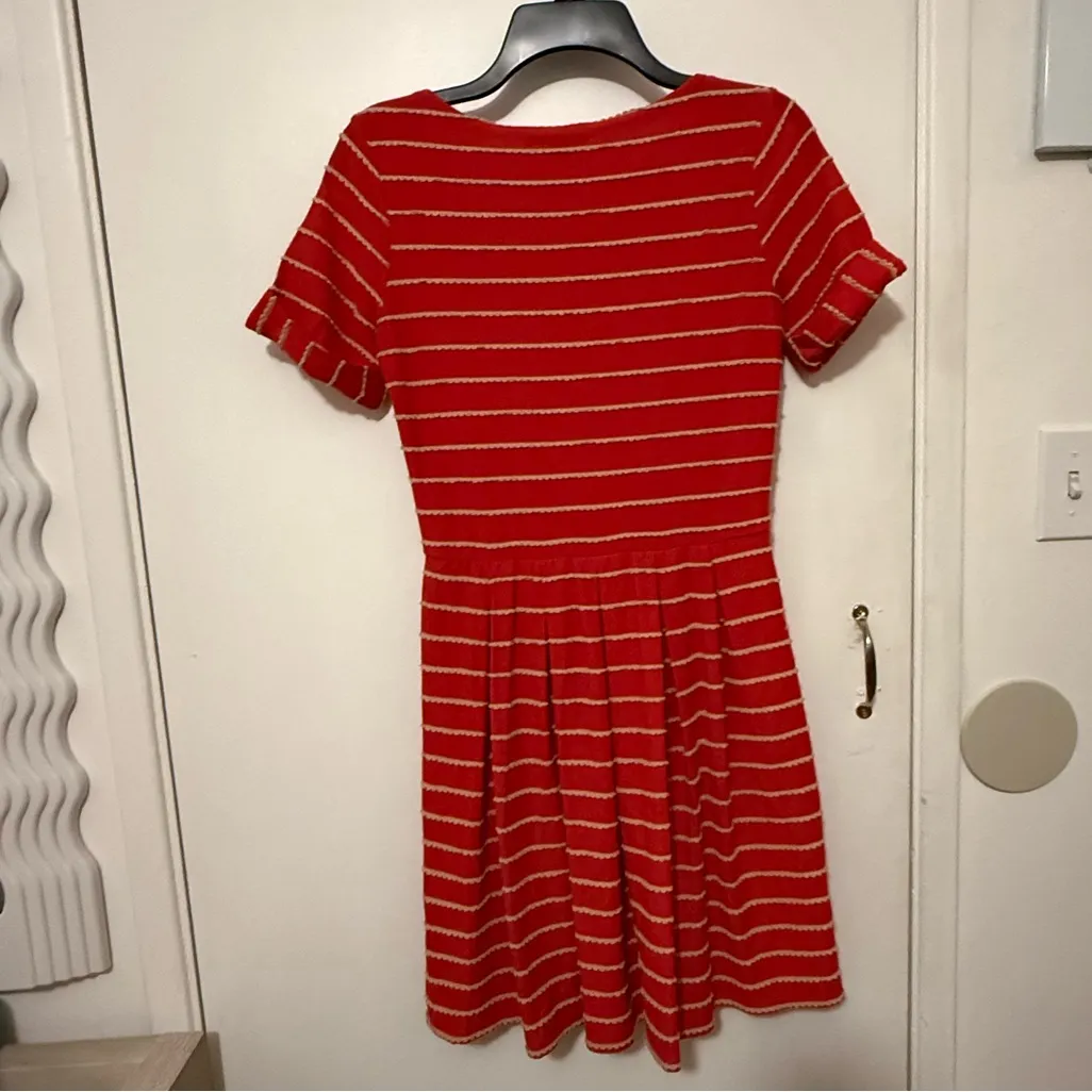 Bordeaux Striped Red and White Mini Dress - Image 4