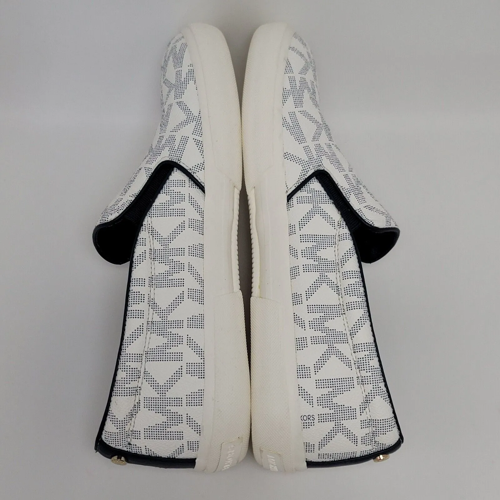 Michael Kors Boerum Double Gore MK Signature Logo Print PVC Slip On Shoe Size 9M - Image 9