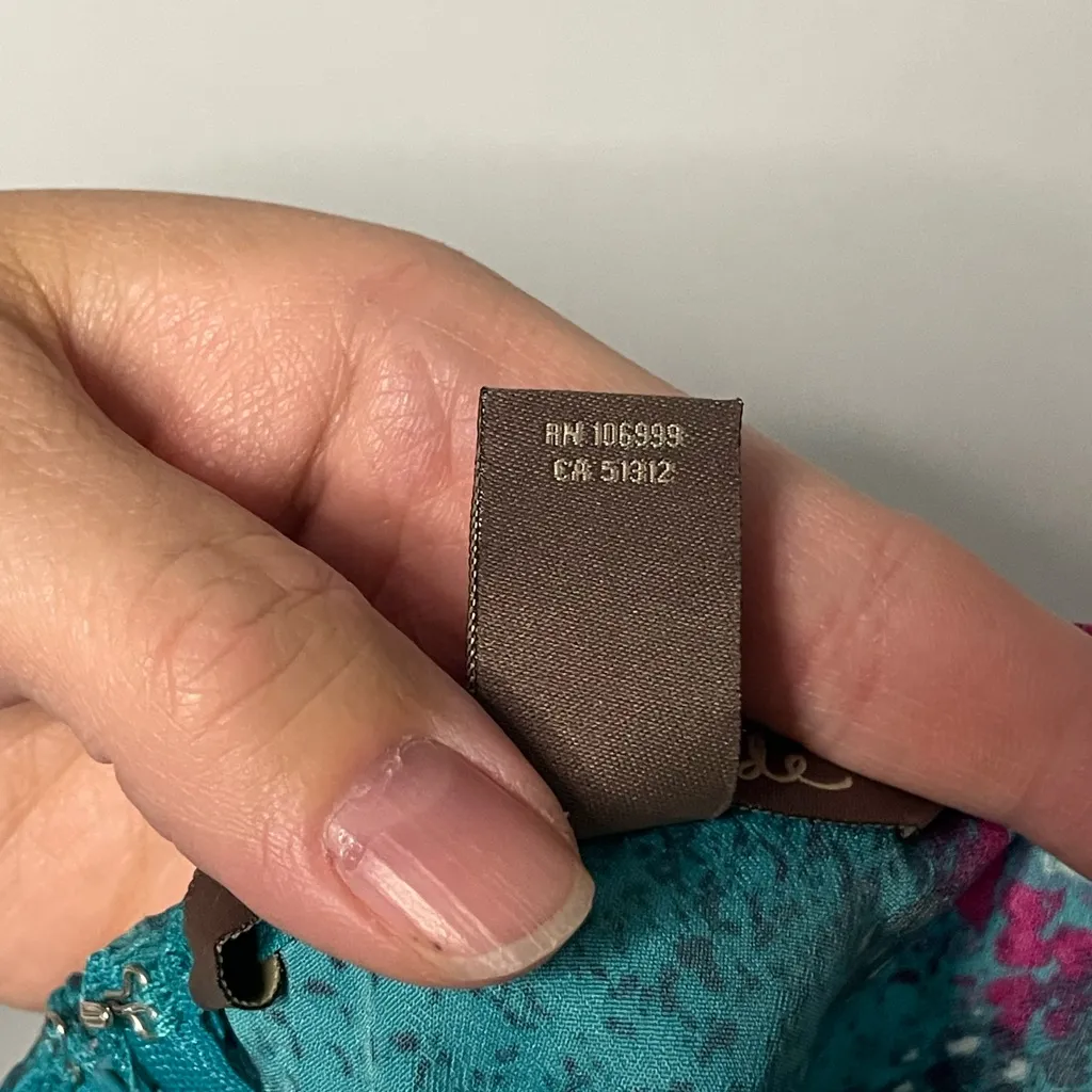 Charlie Jade Short teal and pink snakeskin dress size‎ MEDIUM - Image 3