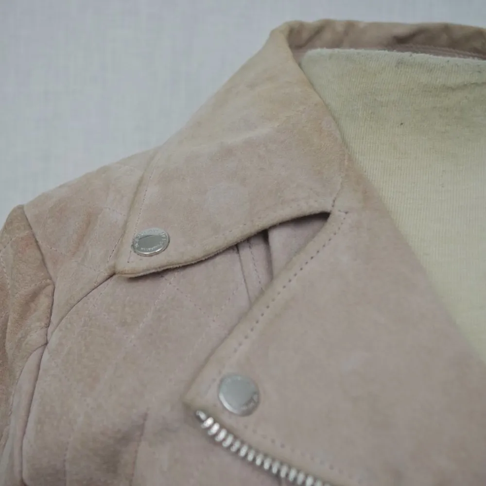 BCBGeneration BCBG Suede Leather Taupe Motorcycle Style Jacket Size Medium - Image 9