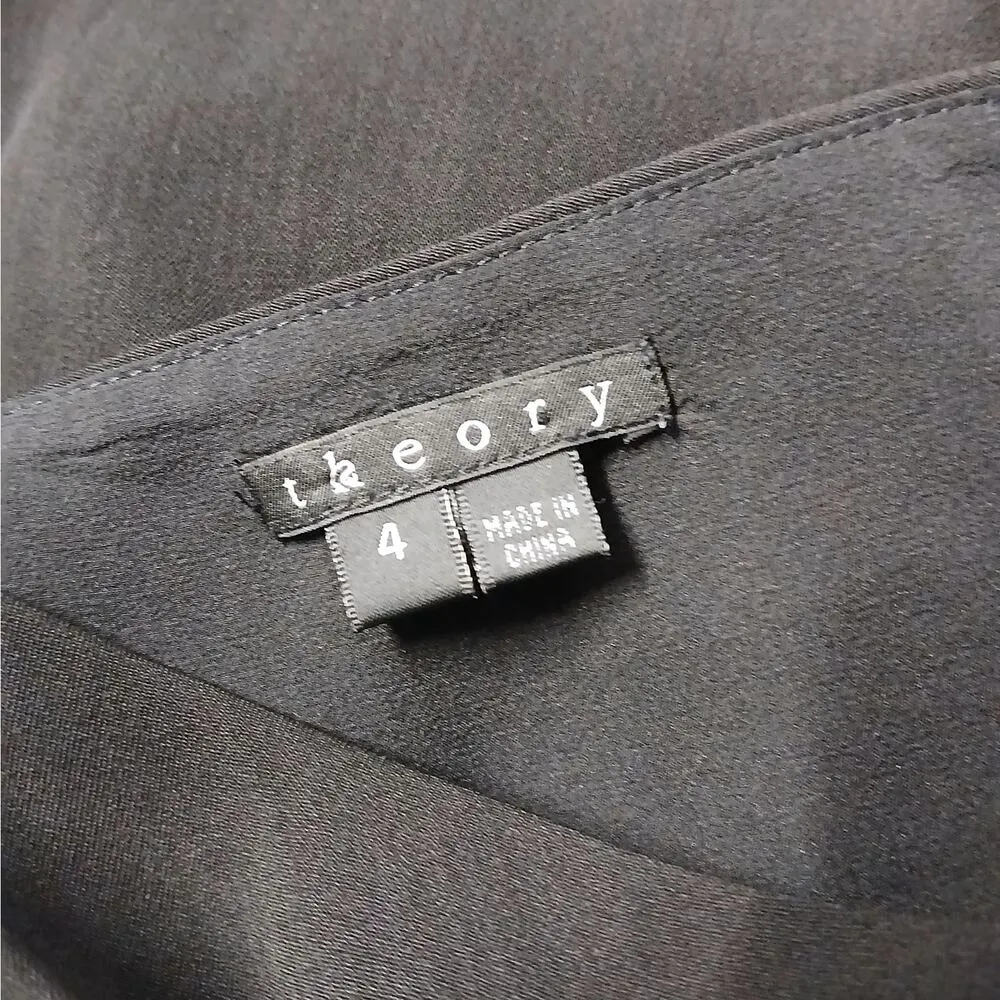 Theory Kaholo Cocktail Dress Women's Size 4 Black One Shoulder Wedding Party - Image 8