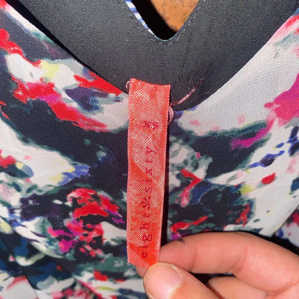 Eight Sixty Multicolored Abstract Floral Print Camisole Tank Top Women's Size XS - Image 3