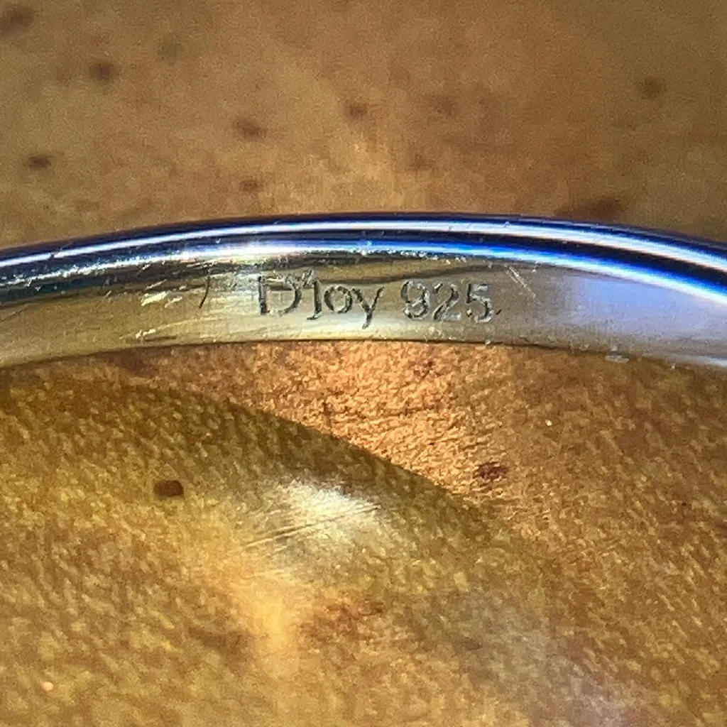 Australian White Opal Moissanite Sterling Silver Ring Size 9 - Image 6