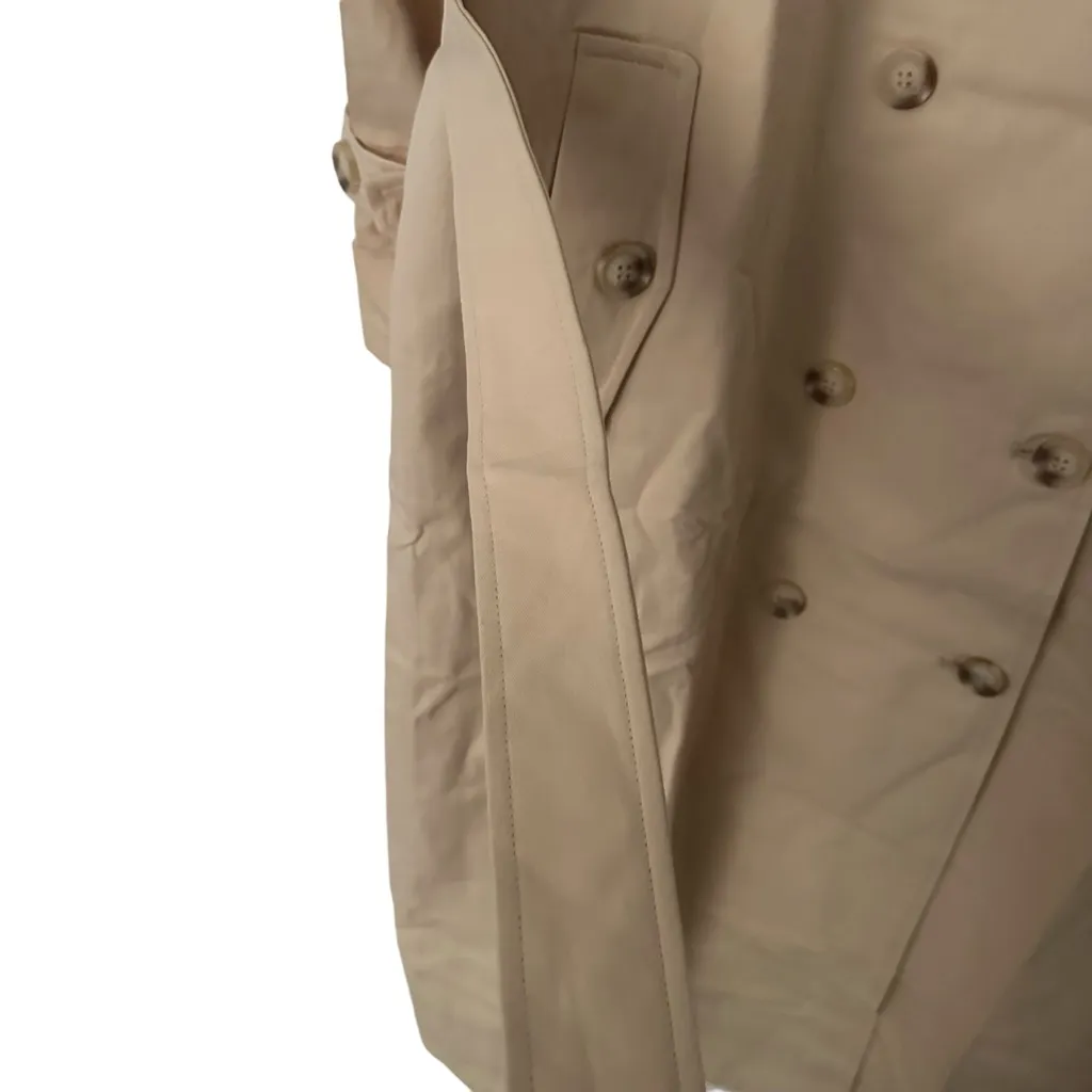 Pretty Little Thing Women's 100% Cotton Khaki Belted Trench Coat Size 12 NWT - Image 5