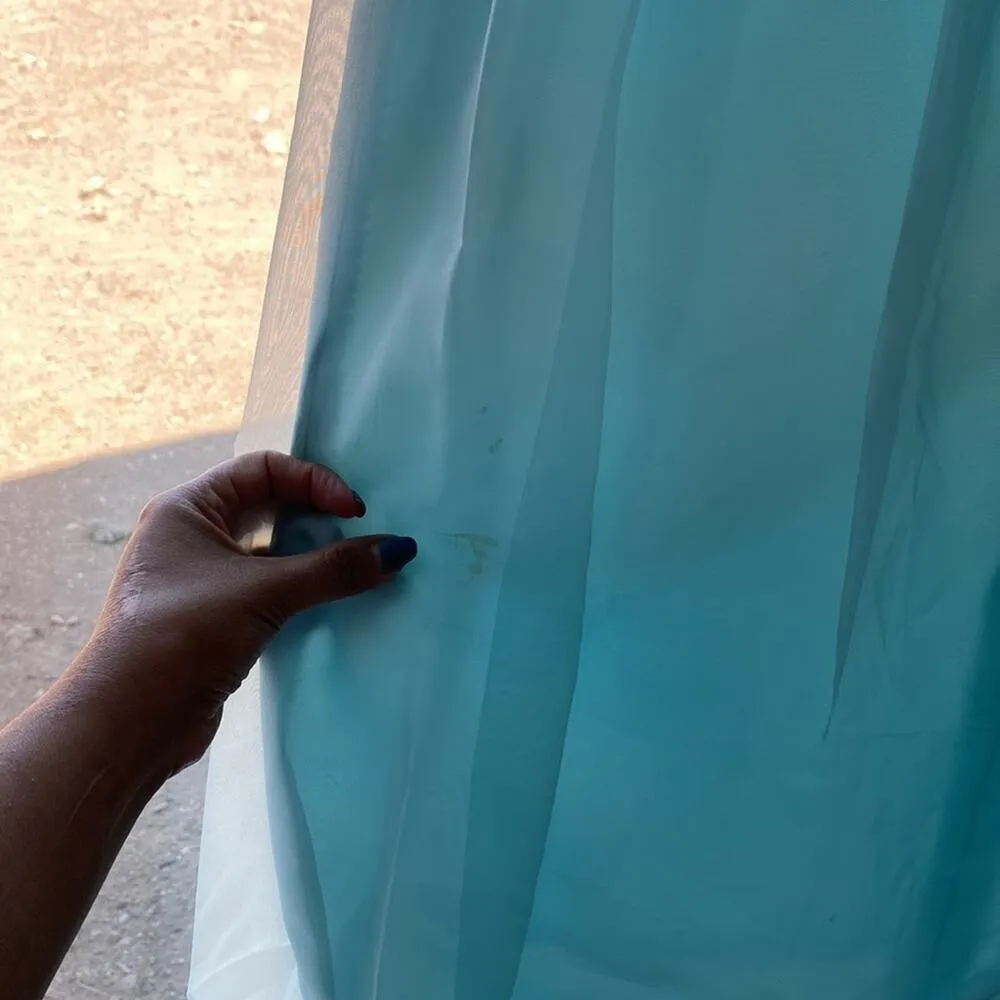 Vintage 60s Sylvia Ann brides maid dress short sleeve empire waist cottage core Blue - Image 8