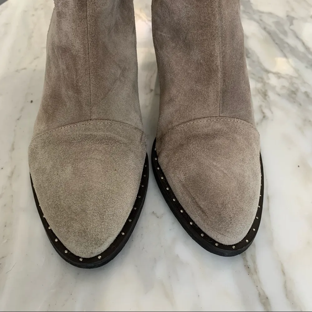 Italian Made Avellini Suede Ankle Boots • Taupe Tan Size 8.5 - Image 4
