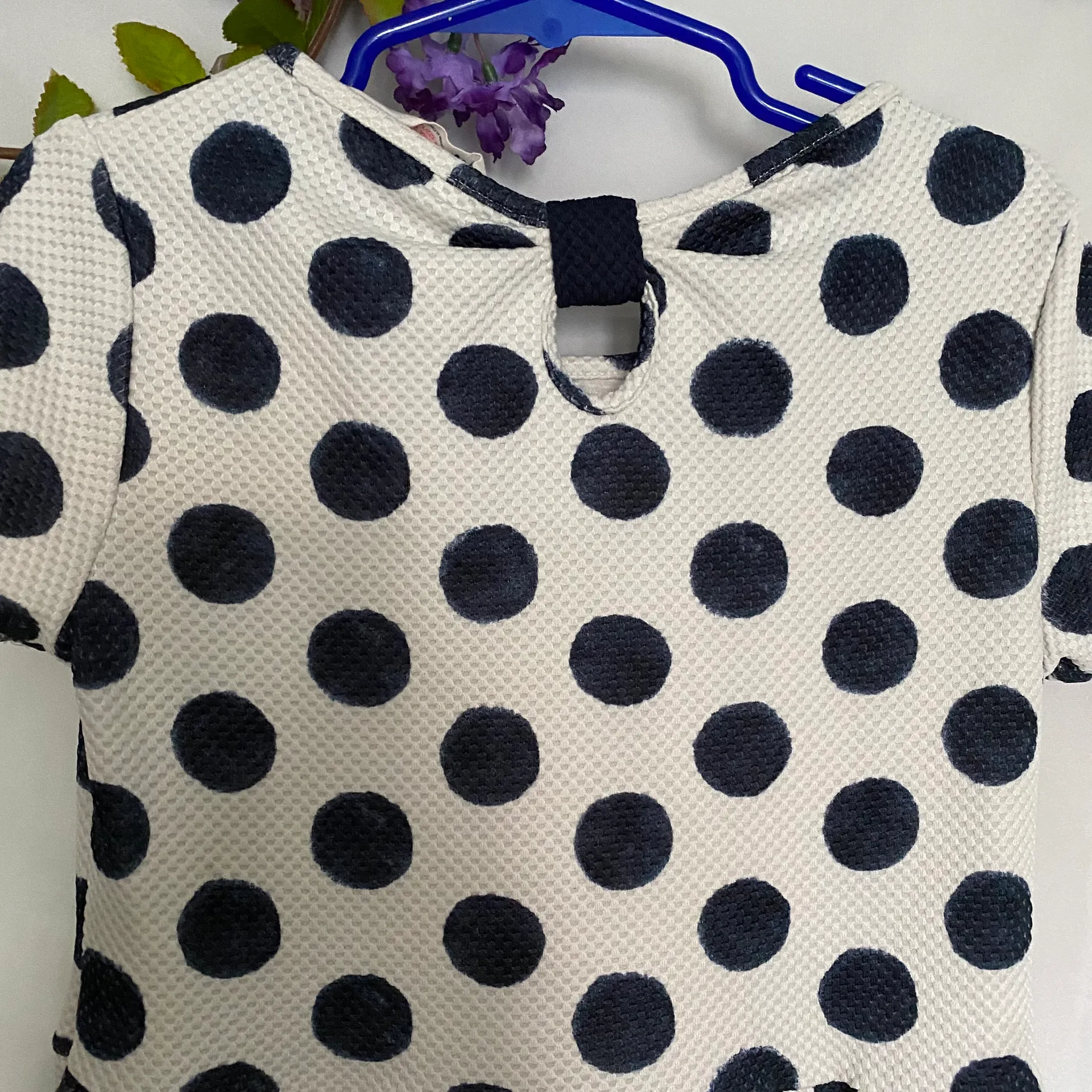 Little Girls fit and flare polka dot dress - Image 4