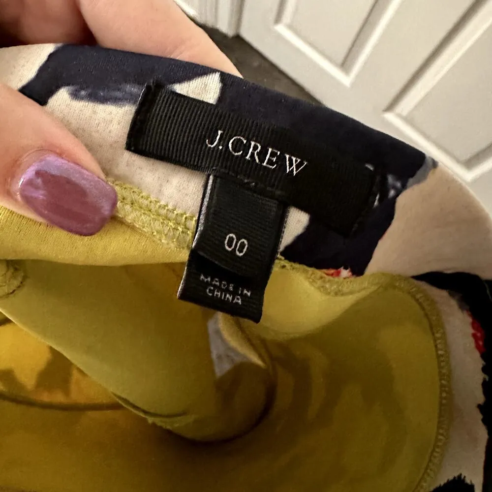 J. Crew Neoprene Floral Surf Skirt Sz 00 - Image 3