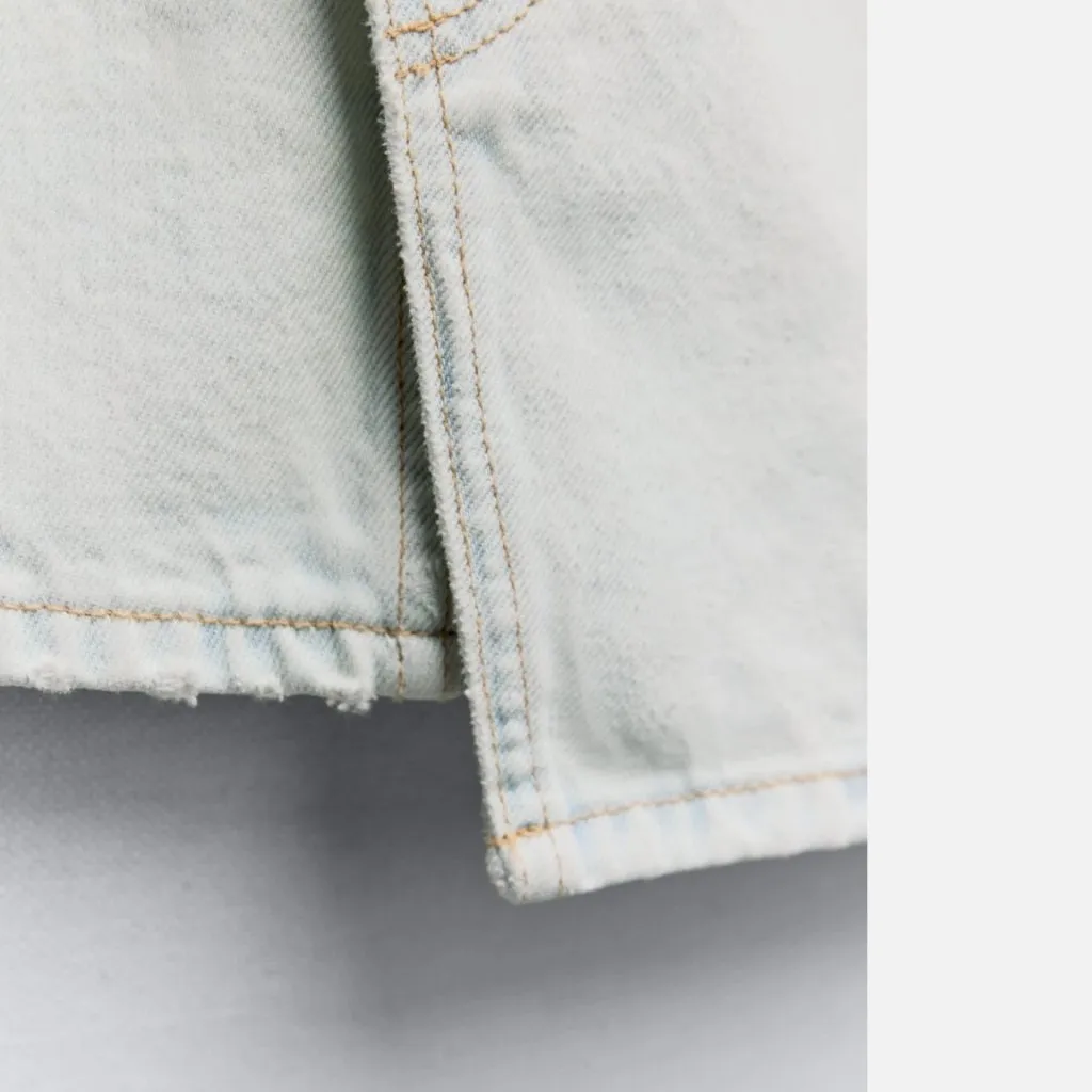 NWT  ZARA LIGHT BLUE TRF MINI DENIM DRESS With Attached Skirt Bloggers Fave Medi - Image 7